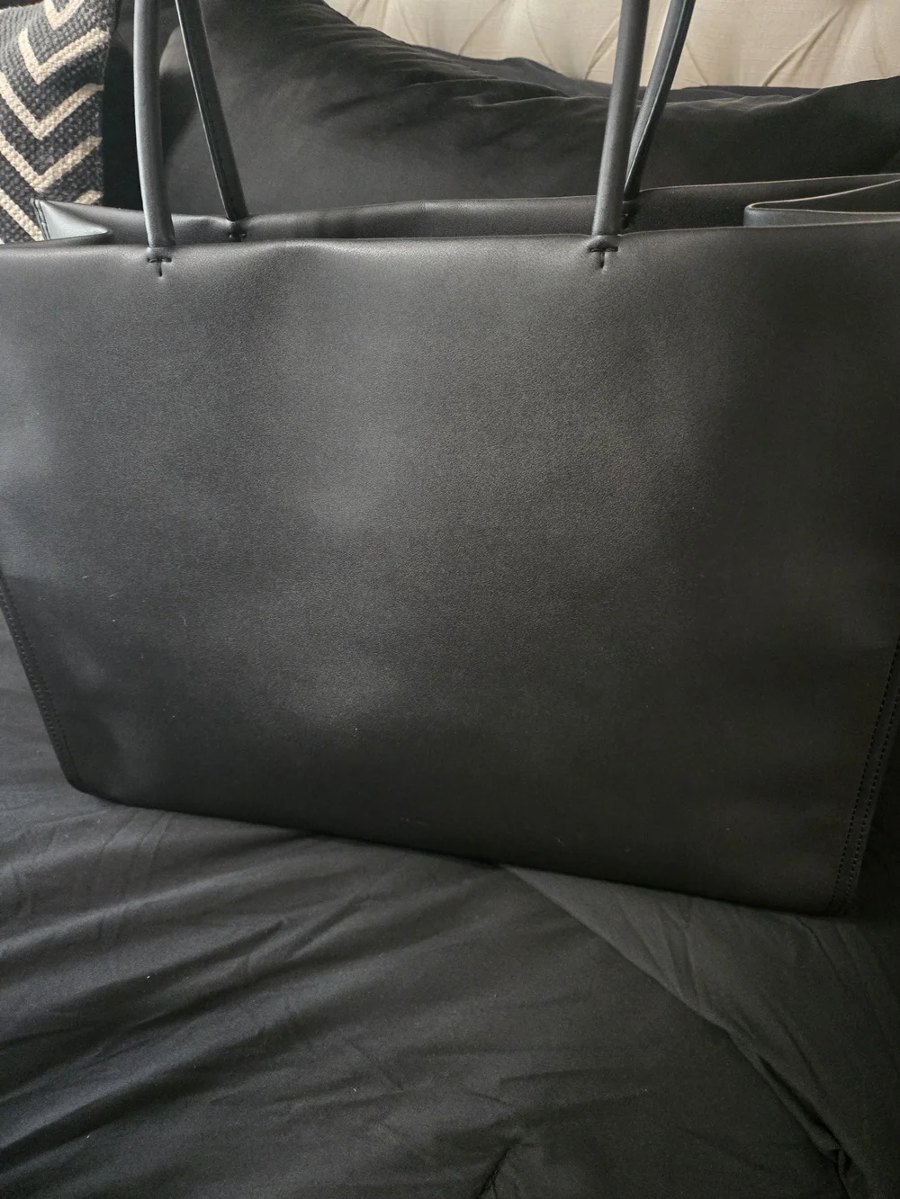 Tory Burch Ella Black Water Repellent Logo Tote